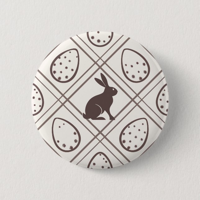 Bóton Redondo 5.08cm Páscoa Xadrez castanha (Frente)