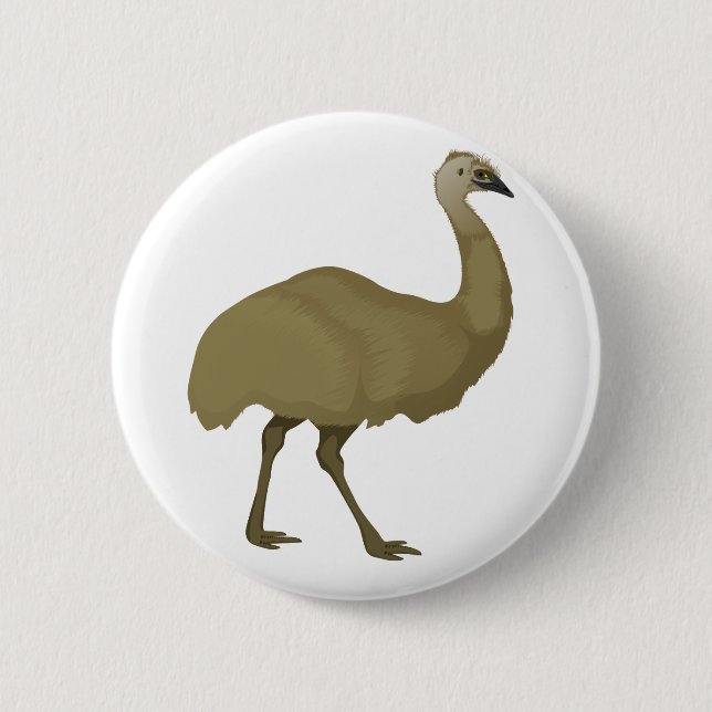 Bóton Redondo 5.08cm Pássaro australiano do Emu (Frente)