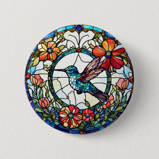 Bóton Redondo 5.08cm Pássaro de Vidro Mingbird Faux