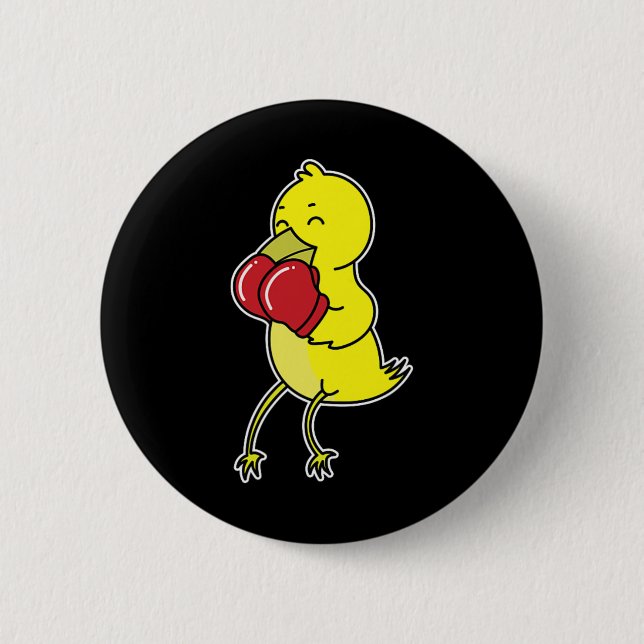 Bóton Redondo 5.08cm Pássaro Faz Boxe  (Frente)