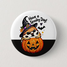 Pássaro Pardal Chibi Fofo Abóbora de Halloween