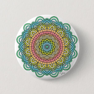 Bóton Redondo 5.08cm Pastel Defleur Mandala