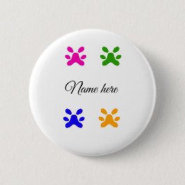 Bóton Redondo 5.08cm Pata de cão Pato colorido animal de companhia acre