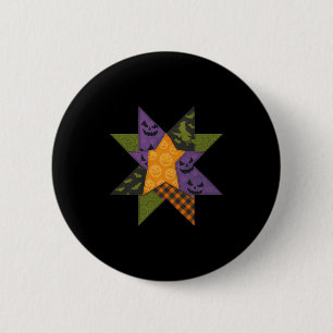 Bóton Redondo 5.08cm Patchwork Quilling Block Star Patterno Halloween Q