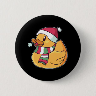 Bóton Redondo 5.08cm Pato de Borracha do Natal Chapéu do Papai Noel Pre