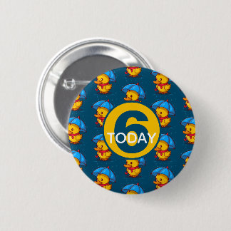 Bóton Redondo 5.08cm Patos Fofos Sob Guarda-Chuvas Idade de Aniversário