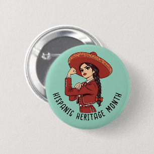 Bóton Redondo 5.08cm Patrimônio Hispânico Mês Mariachi