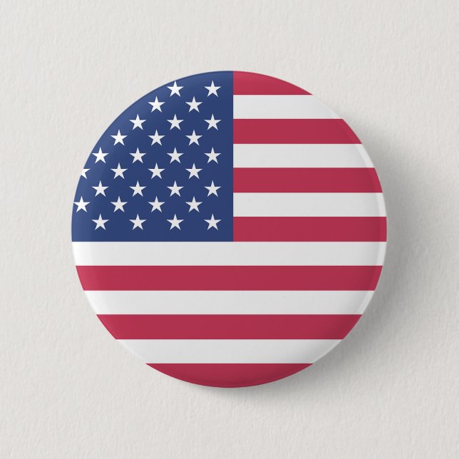 Bóton Redondo 5.08cm Patriotic American Flag Custom Size Pin Button (Frente)