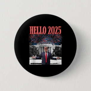 Bóton Redondo 5.08cm Patriotic Trump Hello, 2025, republicano do ano no