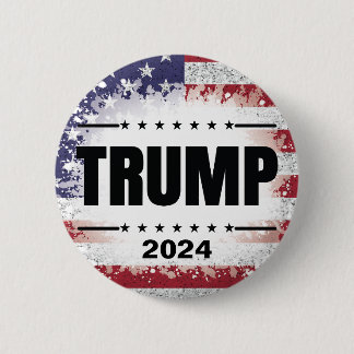 Bóton Redondo 5.08cm Patriótica American Flag Trump 2024