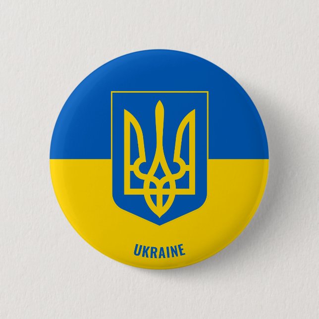 Bóton Redondo 5.08cm Patriótica armada da Ucrânia e Casaco da Ucrânia (Frente)