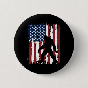 Bóton Redondo 5.08cm Patriótico Bigfoot American Flag Funny 4 De Julho