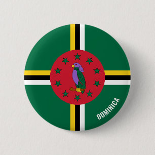 Bóton Redondo 5.08cm Patriótico Dominica Flag Charming