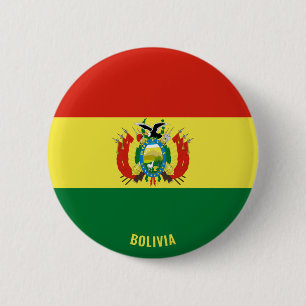 Bóton Redondo 5.08cm Patriótico encantador da bandeira boliviana