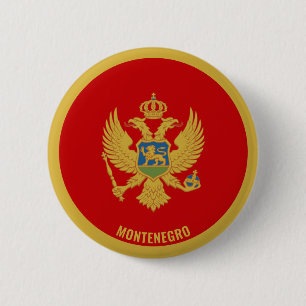 Bóton Redondo 5.08cm Patriótico encantador do Sinalizador do Montenegro