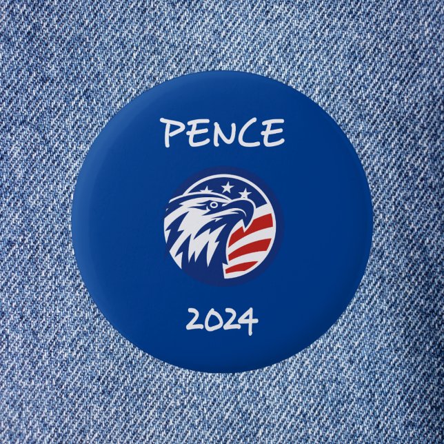Bóton Redondo 5.08cm Patriótico Mike Pence 2024 Eleição Águia Escuro (Criador carregado)