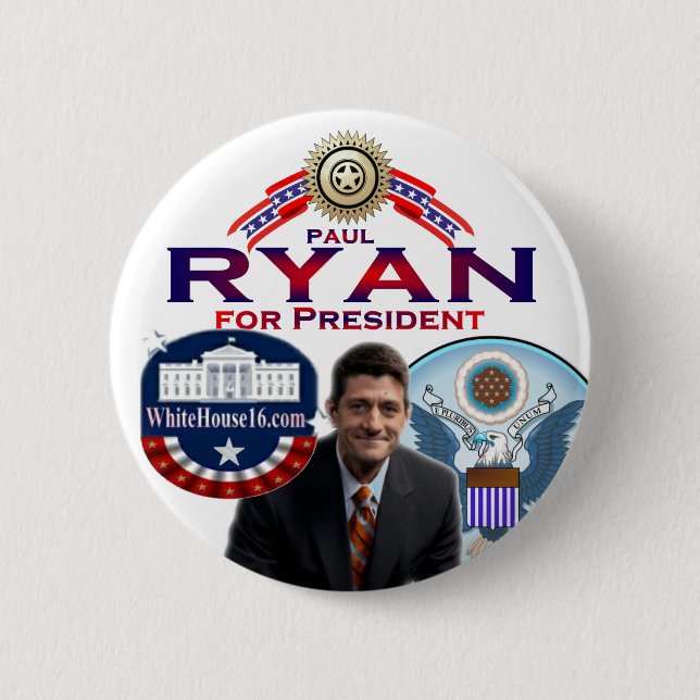 Bóton Redondo 5.08cm Paul Ryan para o presidente Botão (Frente)