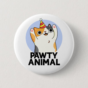 Bóton Redondo 5.08cm Pawy Animal Cute Party Cat Pun
