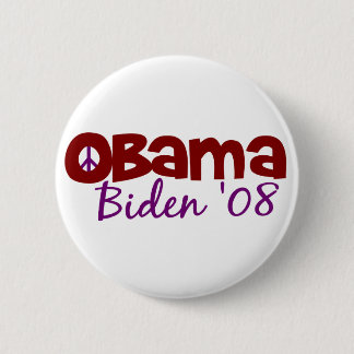 Bóton Redondo 5.08cm Paz 2008 de Obama Biden