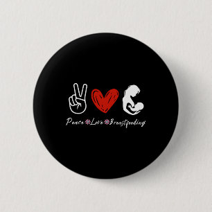 Bóton Redondo 5.08cm Paz Amor Aleitamento Sensibilização Lactação