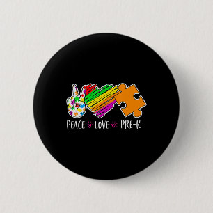 Bóton Redondo 5.08cm Paz Amor Consciência Pré-K Autismo - 100 dias inte