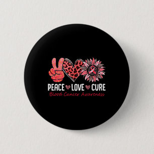 Bóton Redondo 5.08cm Paz Amor Curva Cancer Sanguíneo Sensibilização Flu