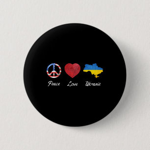 Bóton Redondo 5.08cm Paz Amor Ucrânia Bandeira EUA Bandeira Ucrânia