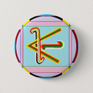 Bóton Redondo 5.08cm Paz de Shanti isto é: Símbolo cura de Karuna Rei