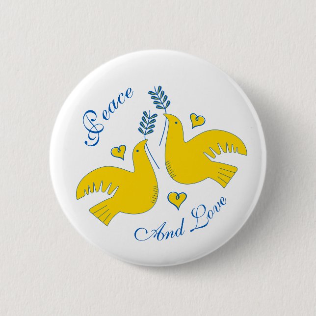 Bóton Redondo 5.08cm Paz e Amor (Frente)