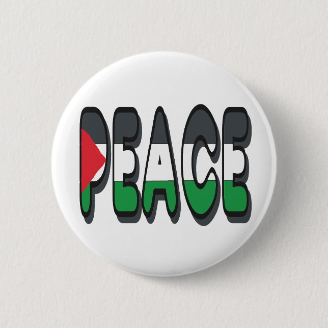 Bóton Redondo 5.08cm Paz na Palestina (Frente)
