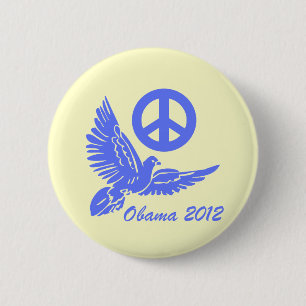 Bóton Redondo 5.08cm paz Obama 2012