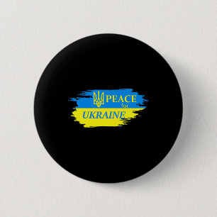 Bóton Redondo 5.08cm Paz Para a Ucrânia Bandeira Ucraniana Logotipo da