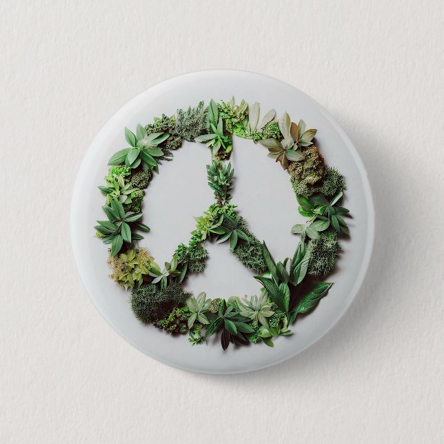 Bóton Redondo 5.08cm Paz verde (Frente)