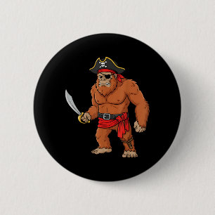 Bóton Redondo 5.08cm Pé Grande Pirata Menino Infantil Divertido Hallowe