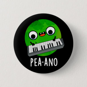 Bóton Redondo 5.08cm Pea-ano Música Engraçada Veggie Pea Pun Dark BG