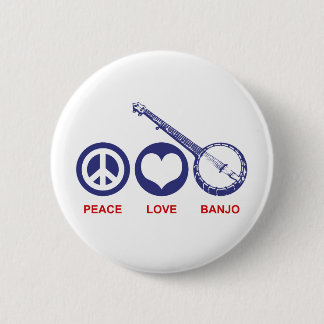 Bóton Redondo 5.08cm Peace Love Banjo