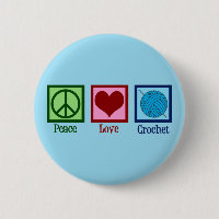 Peace Love Crochet Cute Blue Crocheting