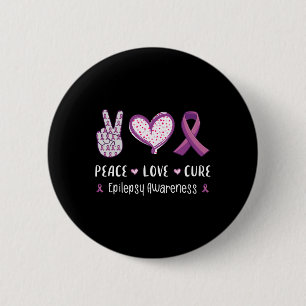 Bóton Redondo 5.08cm Peace Love cura Epilepepsia homens mulheres crianç