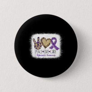 Bóton Redondo 5.08cm Peace Love Cure Nós Vestimos Roxo Para Heimers Awa