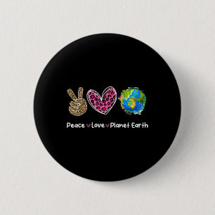 Bóton Redondo 5.08cm Peace Love Earth Day Save Our Planet Environment P