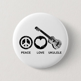 Bóton Redondo 5.08cm Peace Love Ukulele