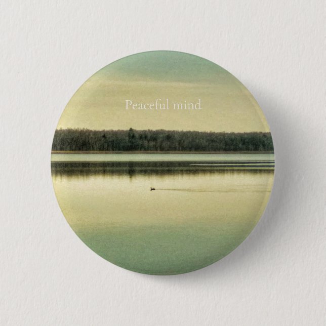 Bóton Redondo 5.08cm Peaceful Mind – Original Lake Photography Button (Frente)