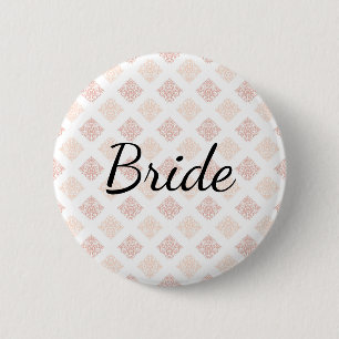 Bóton Redondo 5.08cm Peach Blush Damask Bride