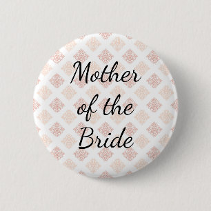 Bóton Redondo 5.08cm Peach Blush Damask Mãe da Noiva