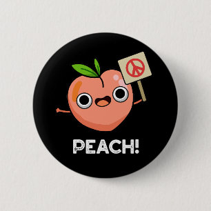 Bóton Redondo 5.08cm Peach Funny Peace Fruta Pun Dark BG