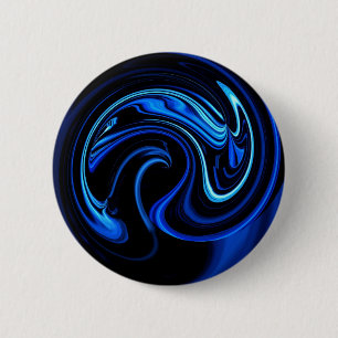 Bóton Redondo 5.08cm Peacock Azul abstrato