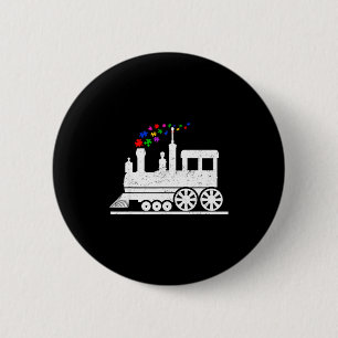 Bóton Redondo 5.08cm Peça de quebra-cabeça de trem mês de conscientizaç