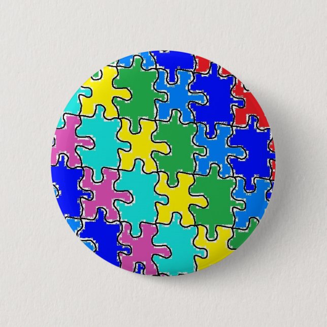 Bóton Redondo 5.08cm peças de puzzle do autismo 40 (Frente)
