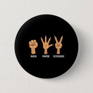 Bóton Redondo 5.08cm Pedra Papel Tesoura Jogo de Mão Garra de Pássaro C