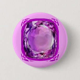 Bóton Redondo 5.08cm Pedra preciosa Amethyst do Lilac cor-de-rosa por